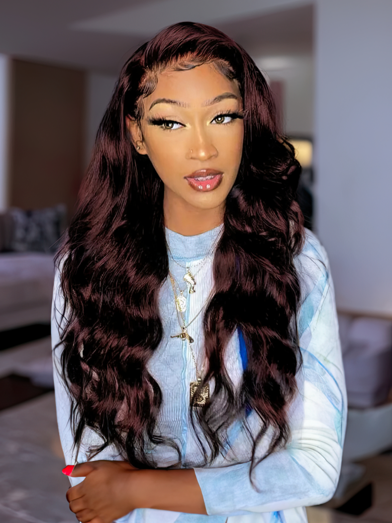 UNice Hair Dark Brown Color Human Hair 1 Bundle #2 Color Body Wave Straight