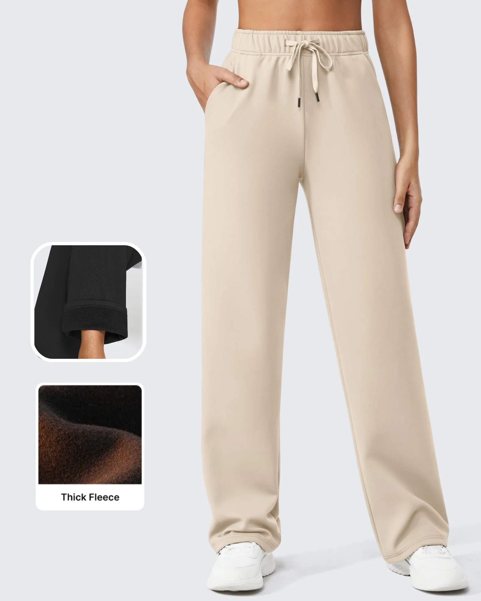 EverGoing Loose Fleece Lined Drawstring Casual Pants