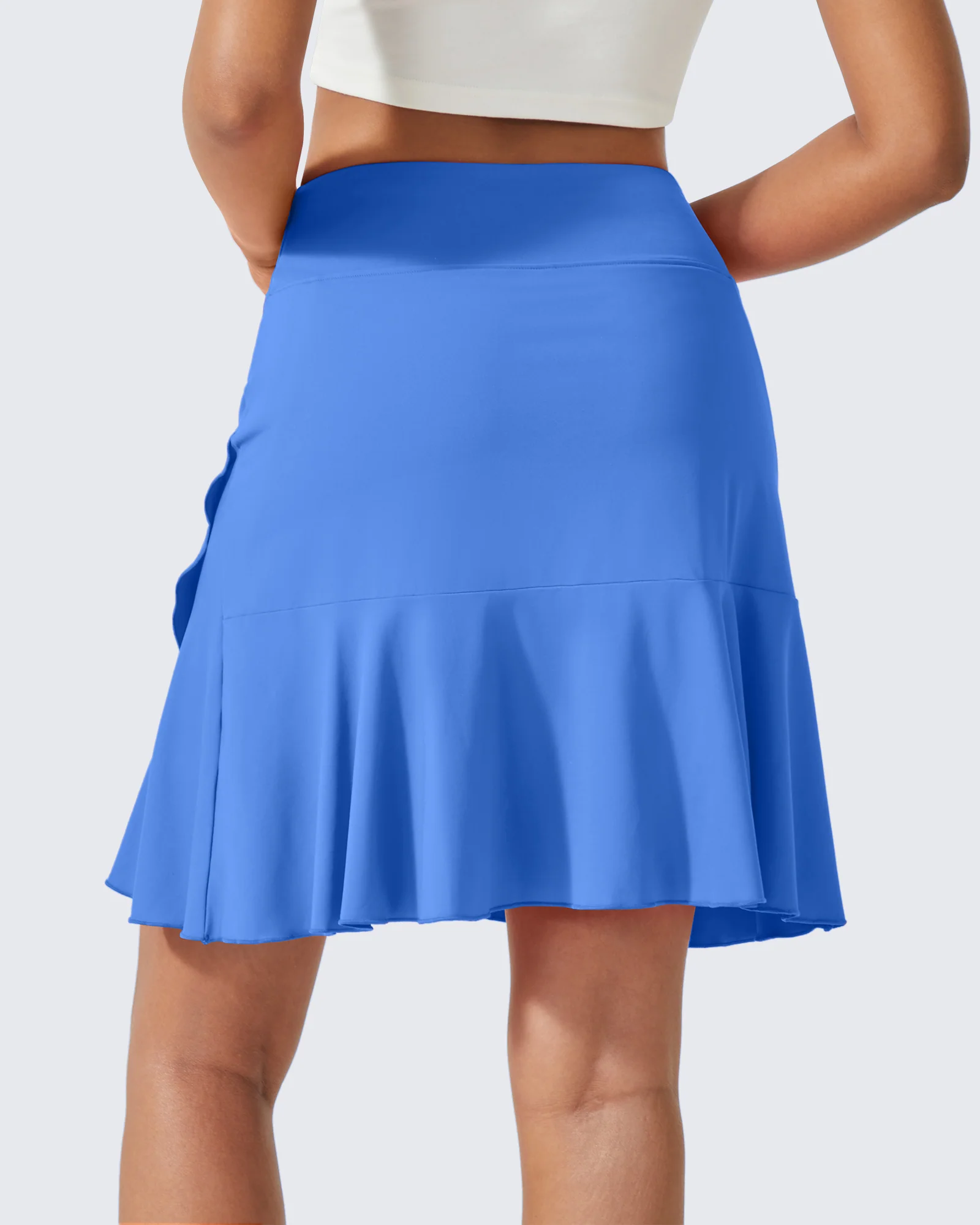 High-Waist Pleated Casual Skorts 20''
